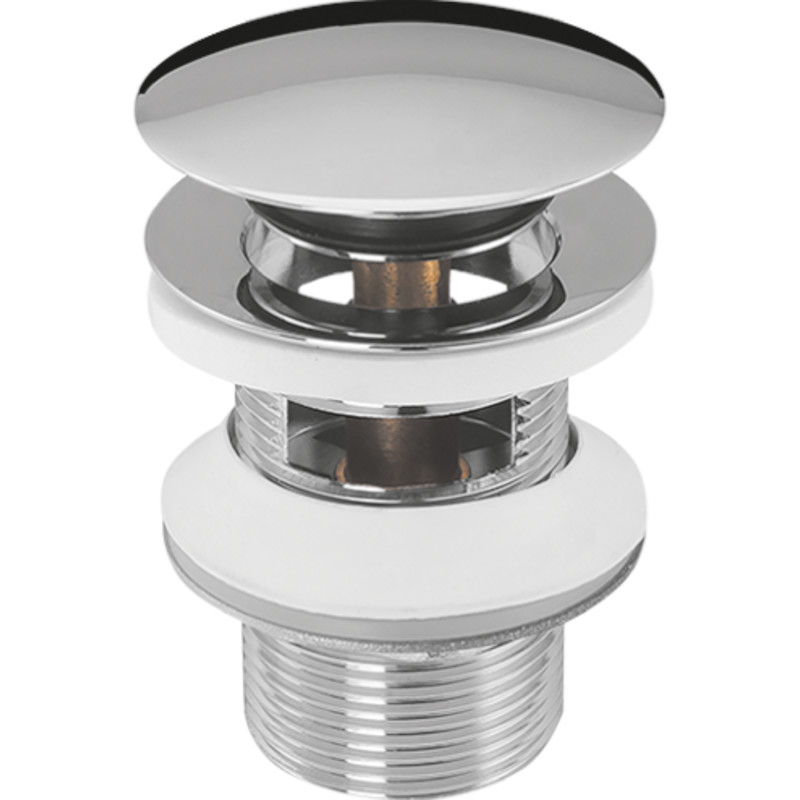1.1/4" push-up bundventil med overløb krom