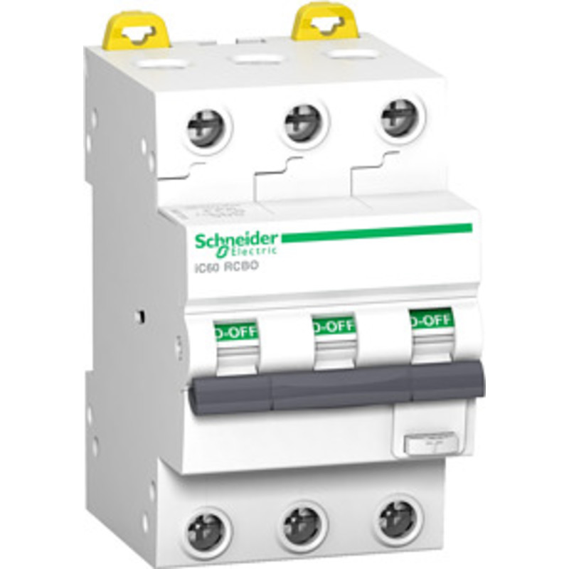 Schneider Electric Acti9 IC60 HPFi kombiafbryder, 3-polet, 16A