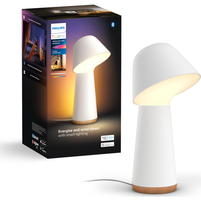 Philips Hue sängbordslampa, vit