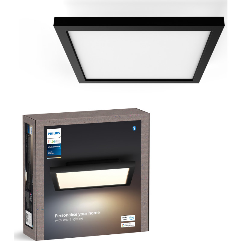 Philips Hue Aurelle LED panel, sort, 30×30 cm