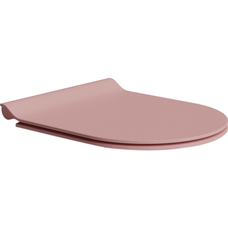 GSI Slim toiletsæde, soft close, aftagelig, mat rosa