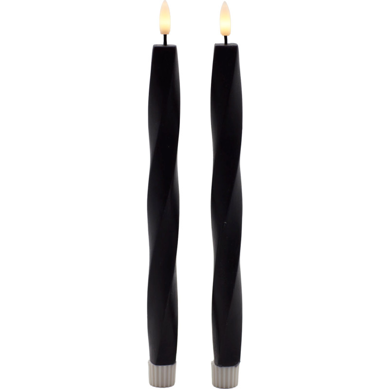 Sirius Sille Nordic Sculpture Twist kunstig stearinlys, sort