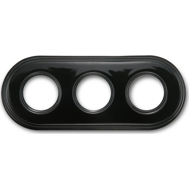 Fontini Garby Colonial ramme, 3 modul, sort porcelæn