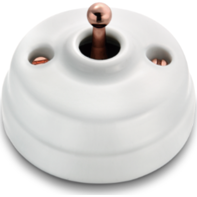 Fontini Dimbler afbryder uden kabling, kobber, hvid porcelæn