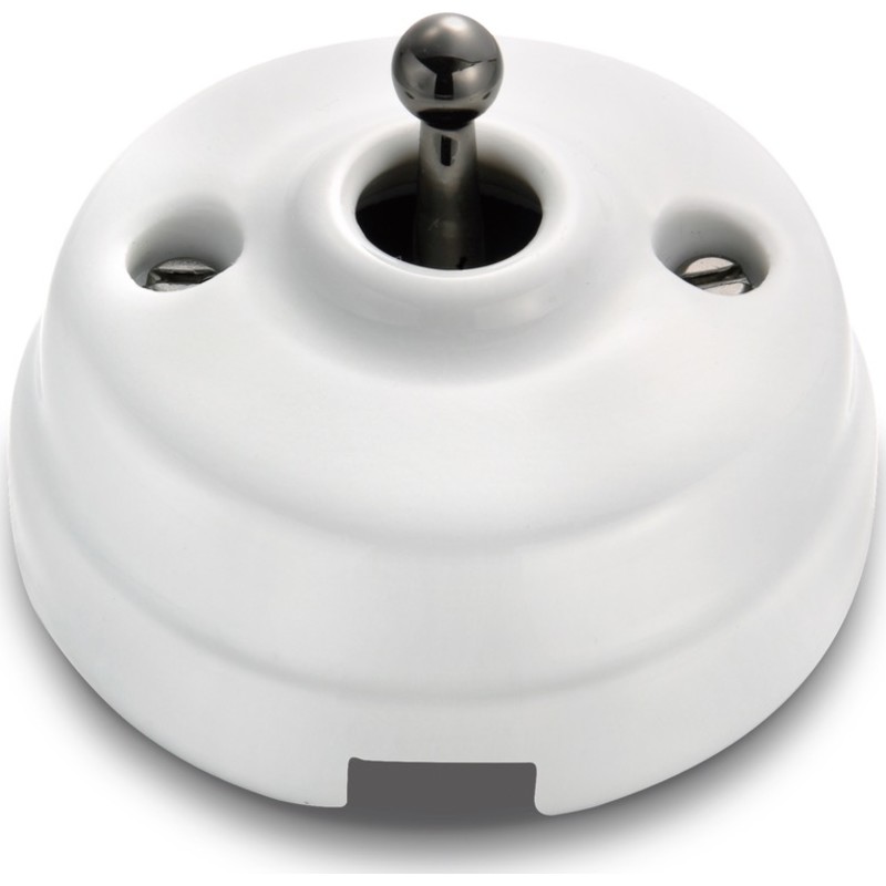 Fontini Dimbler afbryder, sort, hvid porcelæn