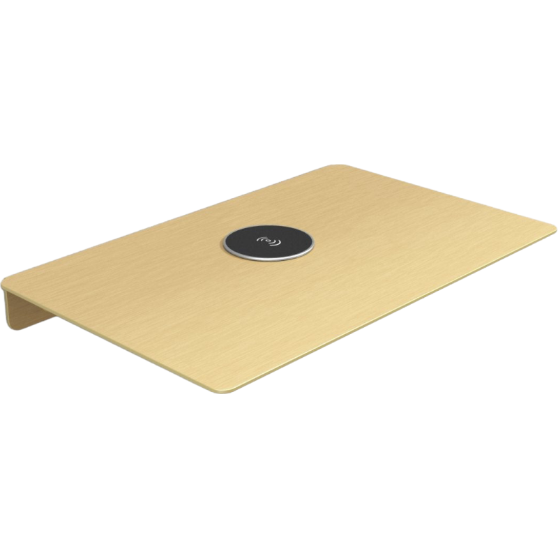 Aloop X hylde med trådløs opladning, 39,5x25 cm, børstet guld