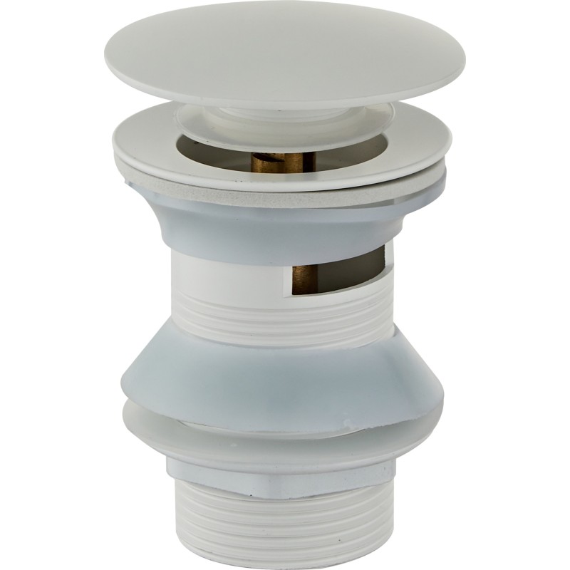 Zen Sanitary bundventil, push-open, hvid