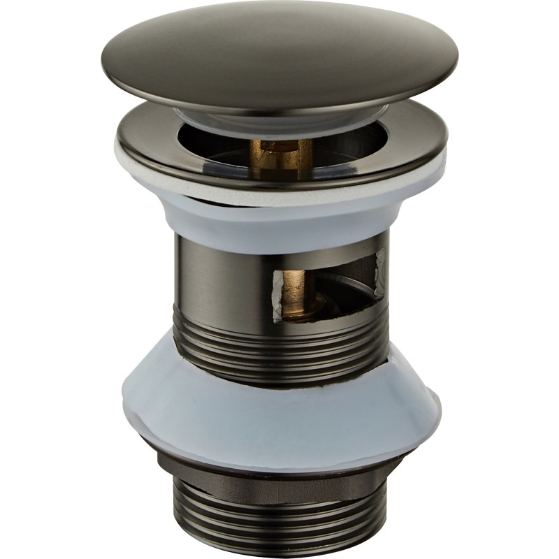 Zen Sanitary bundventil, push-open, sort krom