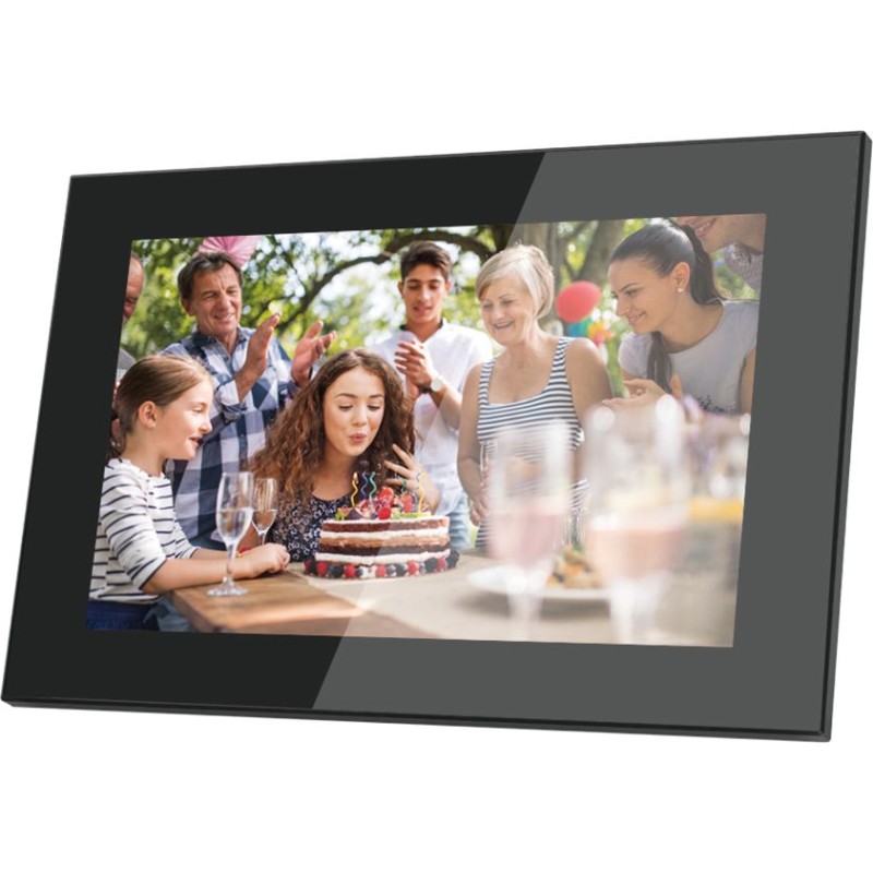 Lippa digital fotoram 10", svart glas