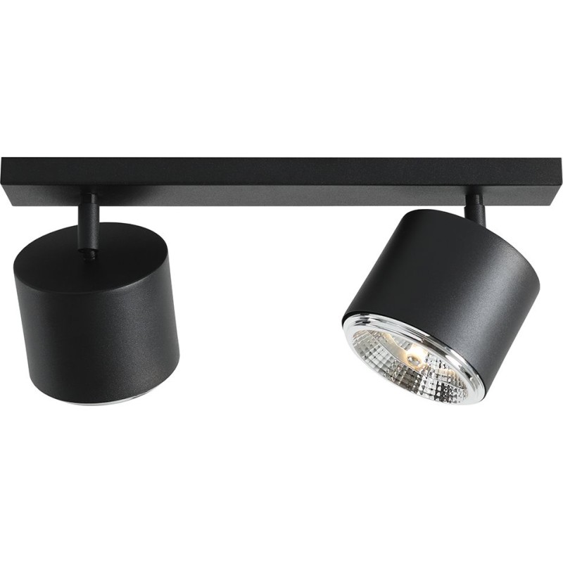 Aldex Bot loftslampe, 2xGu10, 10W, sort