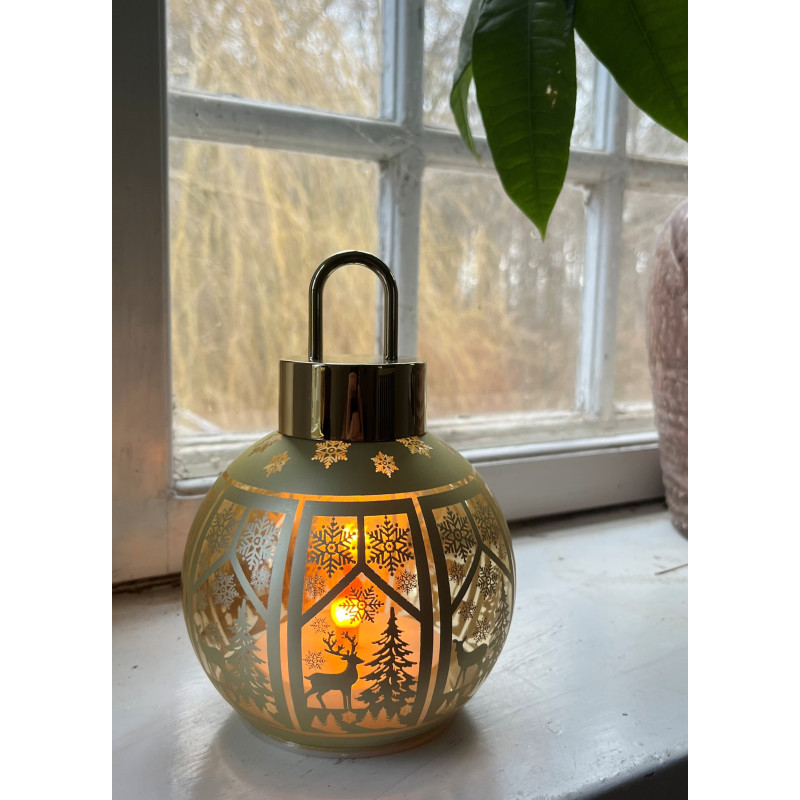 Veli Line glas julekugler med lys, guld