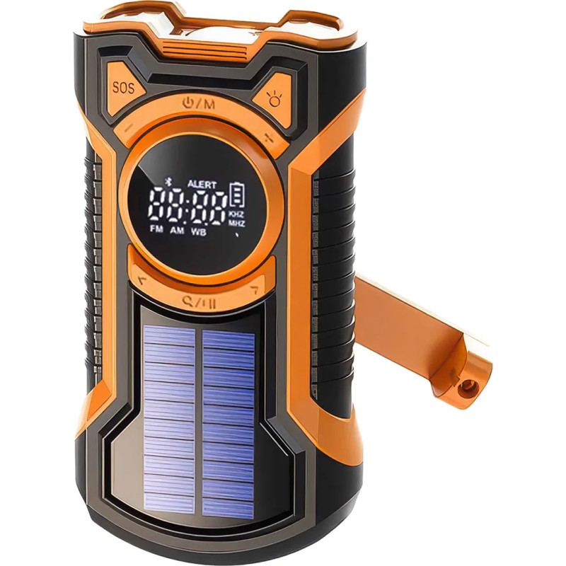 Just in Case 5000mAh Emergency Radio with Solar - Black/Orange - 5000 mAh