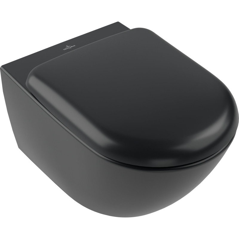 Villeroy & Boch Antao væghængt toilet, uden skyllekant, rengøringsvenlig, mat sort