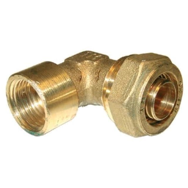 Pex vinkel med muffe 20 mm x 1/2