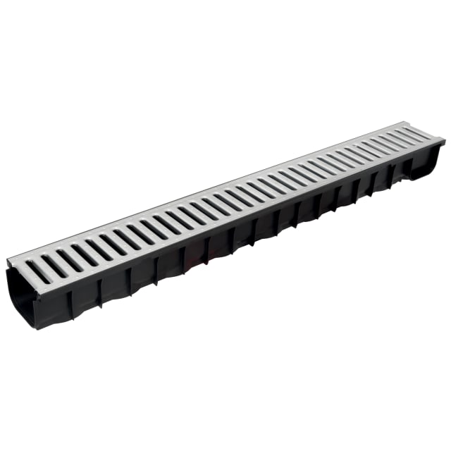 NID Basic Line afløbsrende 100 cm, uden afløb, rist og ramme | NID-1456