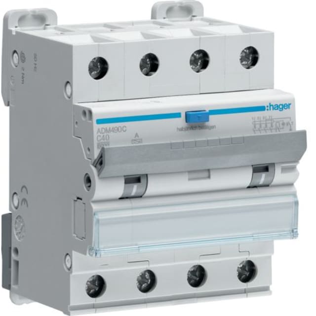 Hager ADA490C HPFI kombiafbryder C, 4P, 40A | ADM490C | Bestil online ...
