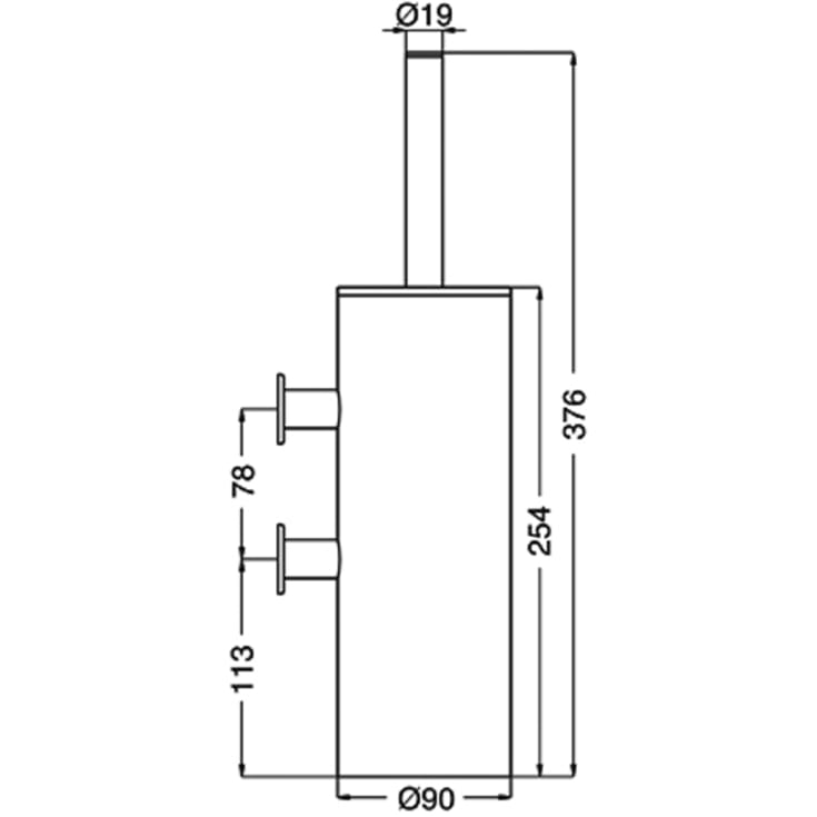 Vola T33 toiletbørste, messing