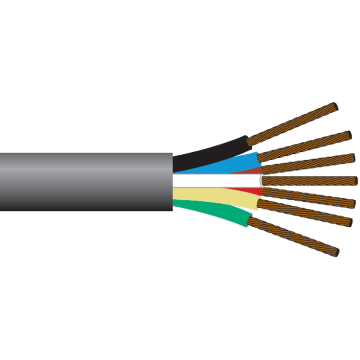 100 meter Ledning PKAAU 7x0,75 sort R100