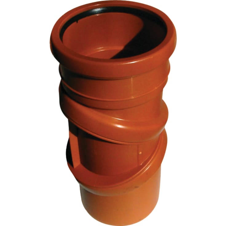 Jotiflex avloppsböj, 0-90°, Ø110 mm, vridbar, muff, plast, röd