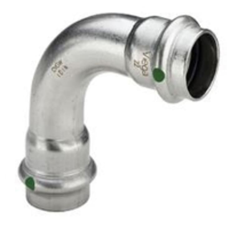 Viega Sanipress Inox bøjning, 90°, brugsvand, varme, muffe/muffe, 54 mm