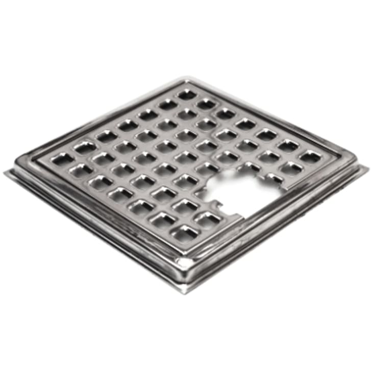 H.F. Hansen afløbsrist, rist og ramme, 136x136 mm, krom
