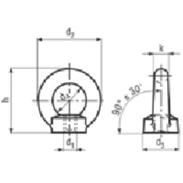 10 stk M16 RINGMØTRIK FZB DIN 582