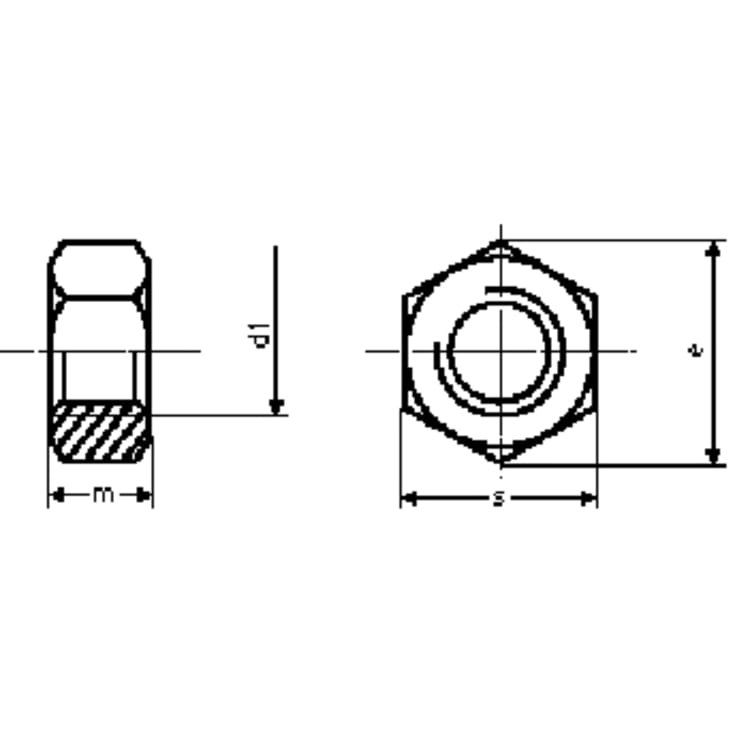 Mutter M24, A4, DIN 934, sekskant