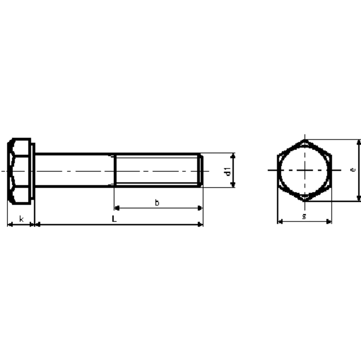 10 stk Stålbolt M20 x 200 mm, A4, DIN 931, 6-kant