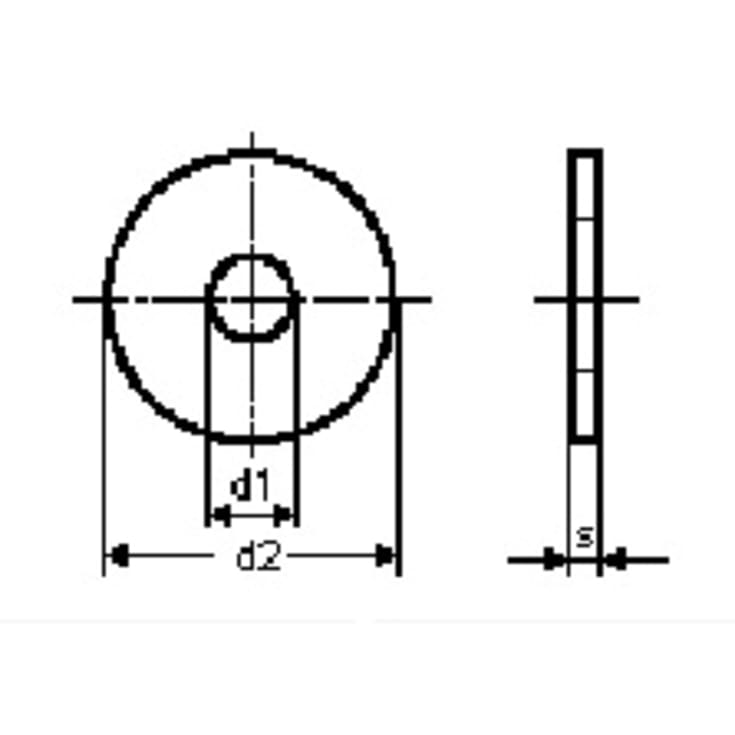 Skjermskive M16, 17 x 50 x 3 mm, A4, DIN 9021