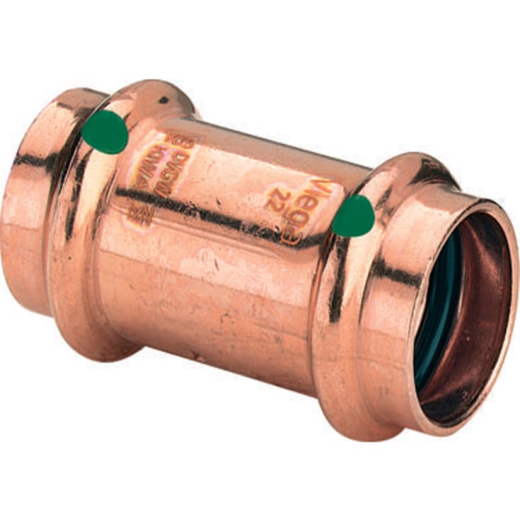 Viega Profipress muffe, tappevann, varme, 22 mm