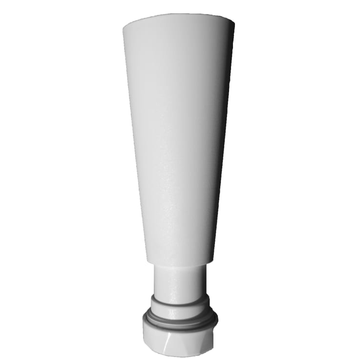 Afløbstragt 1 1/4", med omløber, plast, hvid