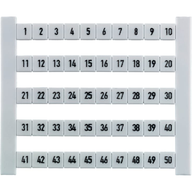 500 st Dekafix märkningsblad 6-FWZ, märkt 1-50