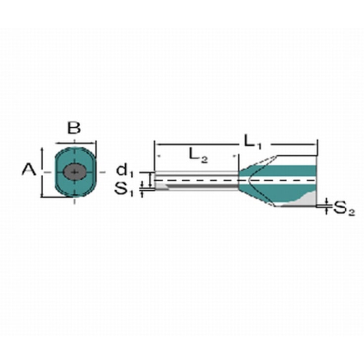 Genomföring Isolerad dubbel 1,0 mm² gul H 1,0/15 (100) (W)