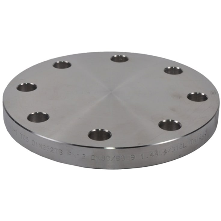 114,3 mm Blindflens, AISI 316L, DIN 2527, EN1092-1, PN10-16