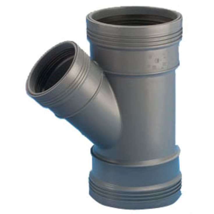 Wafix Plus grenrör, 45°, Ø110x50 mm, plast, grå