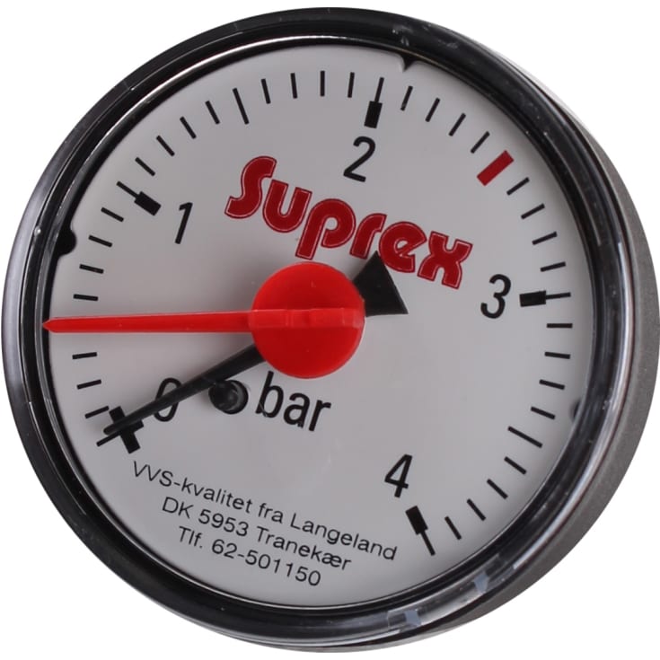 1/4" trykkmåler 0-4 bar