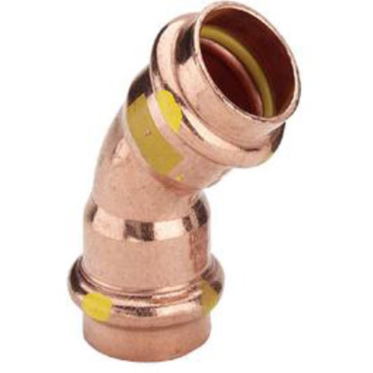 15 mm Bøjning 45° Gas muffe/muffe Profipress