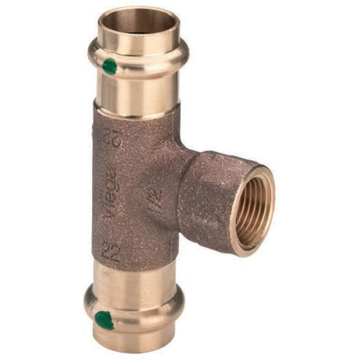 Viega T-stykke, tappevann, 22 x 3/4" x 22 mm