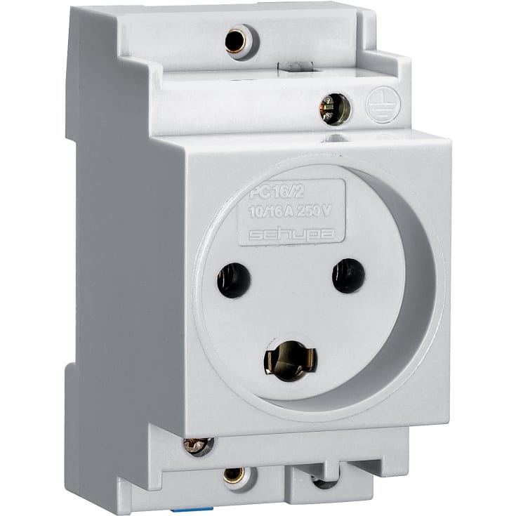 Gewiss stikdåse for DIN skinne 16A 250V, med jord