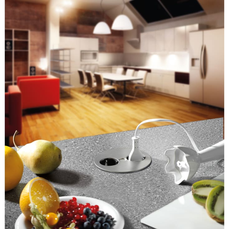 Twist Socket 2xSchuko, stål