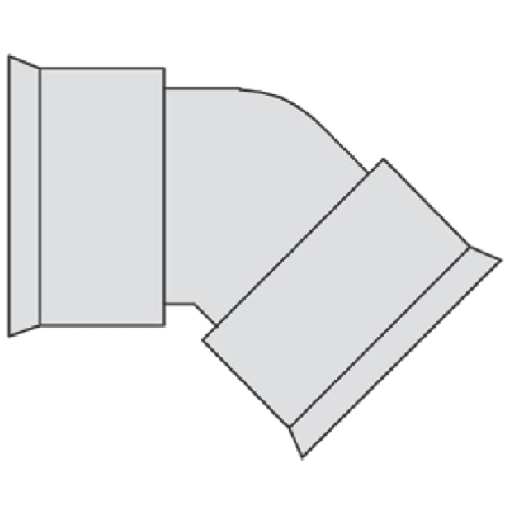 Siroplast 118 mm 45 grader bøy, uten gummiringer