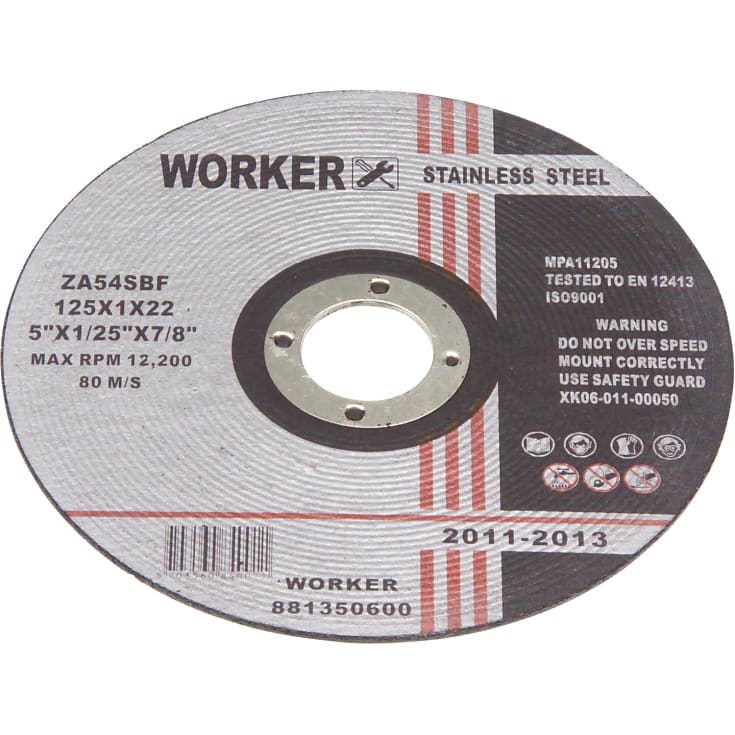 WORKER skæreskive Inox, 1,6 x 125 mm