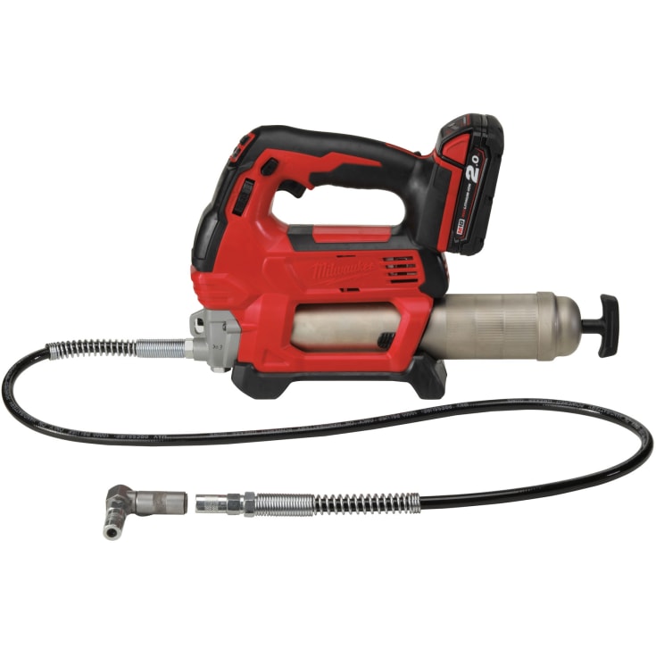 Milwaukee M18 GG fettpresse, med 1 x 18 V 2,0 Ah batteri