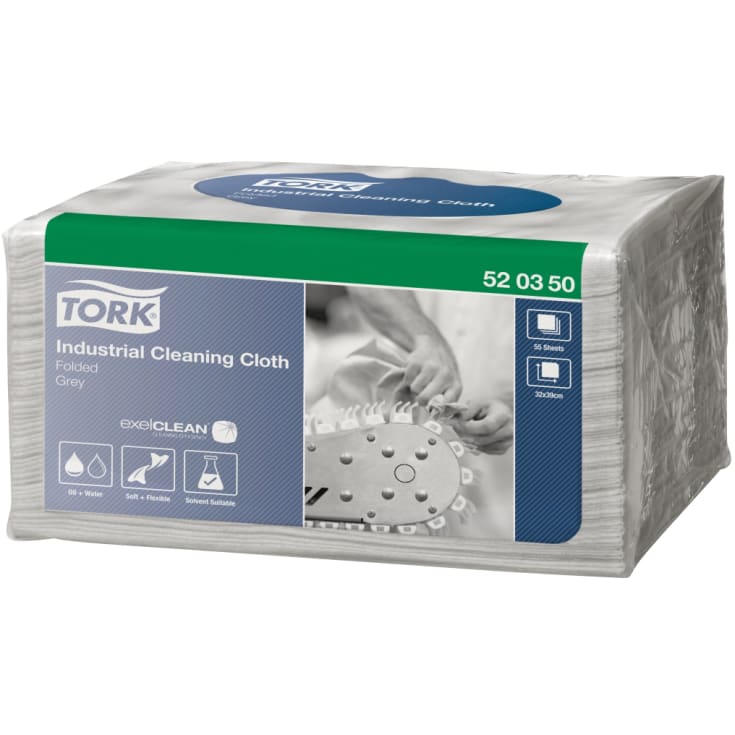 Tork industrikluter 520350 W8, 1-lags, grå, 55 ark