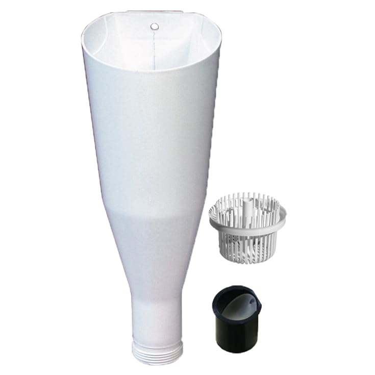 Afløbstragt Ø40 mm x 1 1/4", lugtspærre, trævlesi, hvid, plast