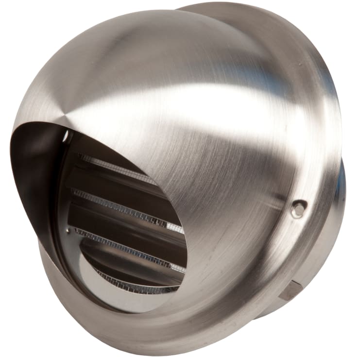 Fresh ventilationshuv, Ø125 mm, borstat rostfritt stål