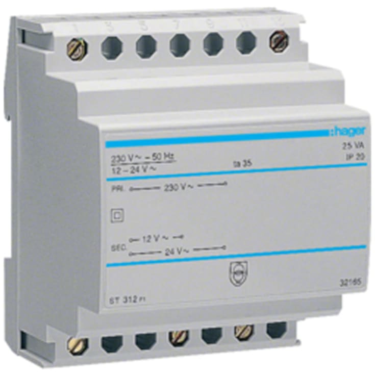 Säkerhetstransformator 25VA 230V/12-24V ST312