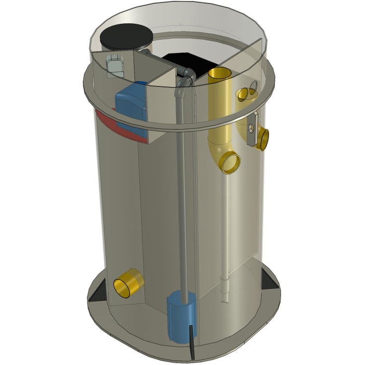 Biokube Pluto 1000 x 1600 mm minirenseanlæg, 5PE, O