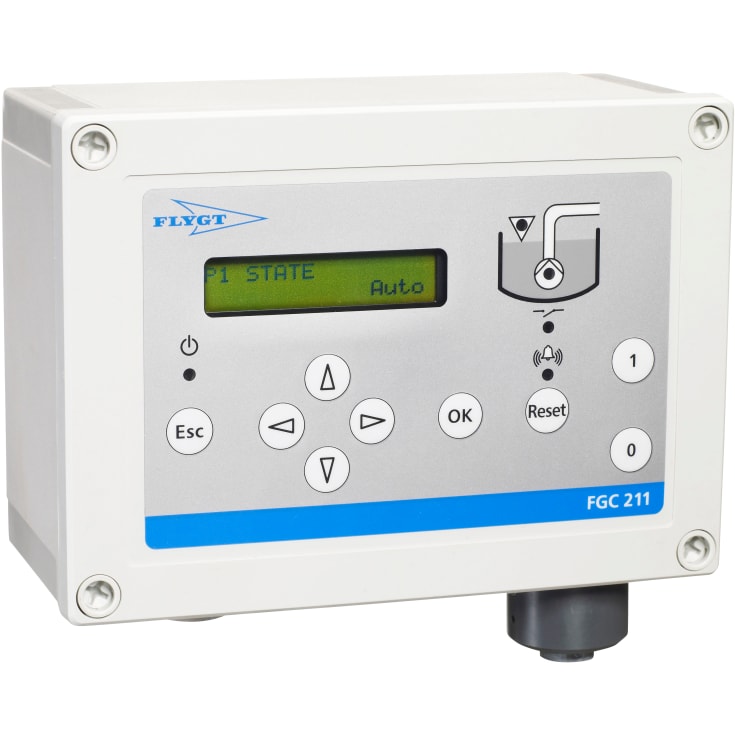 Flygt kontrollboks FGC 211 t/nivåvippe, svart/grå avløpsvann