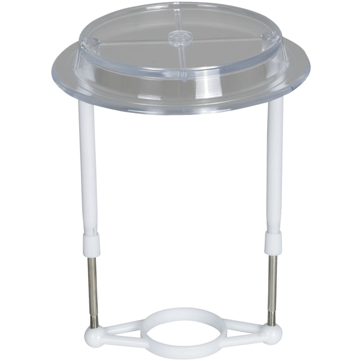 Skærmstativ, hvid plast, Ø40mm, forskydelig 14 - 21 cm